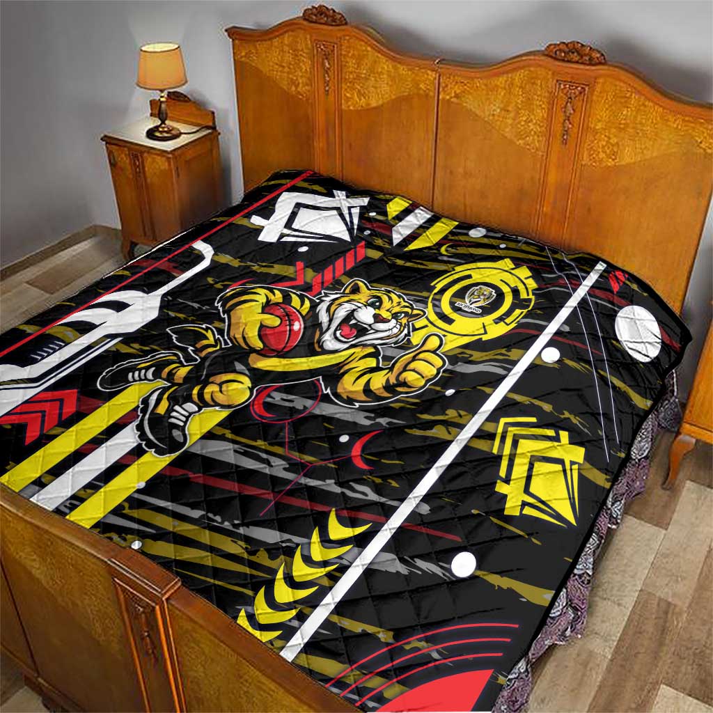 Richmond Tigers Quilt Mascot Cartoon Football Illustration Style