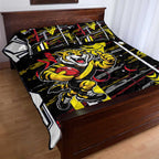 Richmond Tigers Quilt Bed Set Mascot Cartoon Football Illustration Style