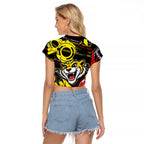 Richmond Tigers Raglan Cropped T Shirt Mascot Cartoon Football Illustration Style