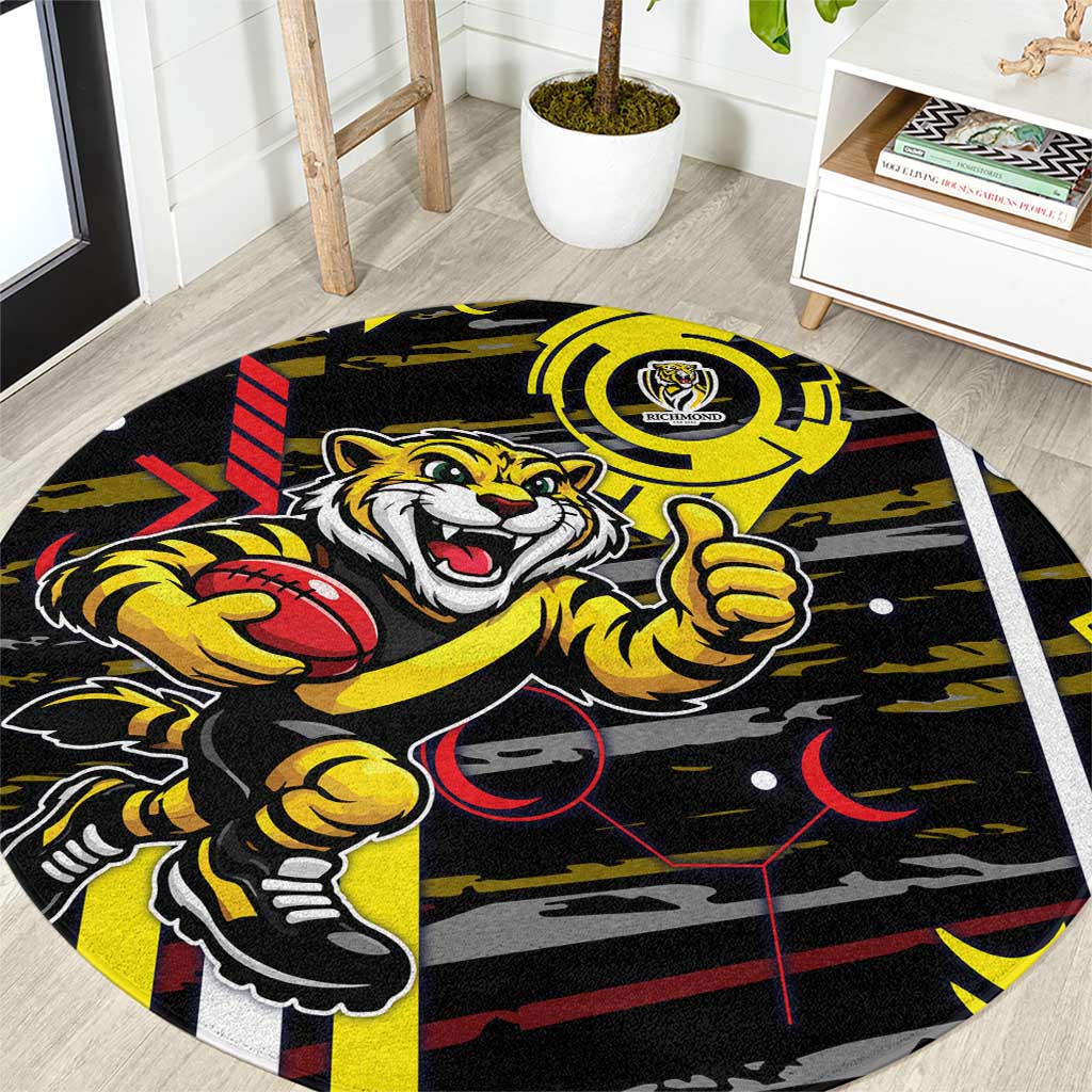 Richmond Tigers Round Carpet Mascot Cartoon Football Illustration Style
