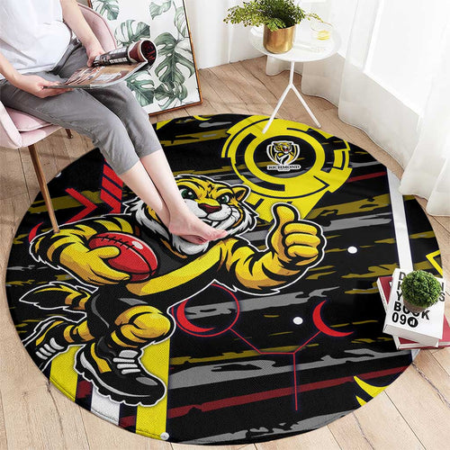 Richmond Tigers Round Carpet Mascot Cartoon Football Illustration Style