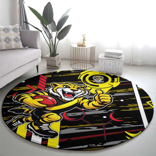 Richmond Tigers Round Carpet Mascot Cartoon Football Illustration Style