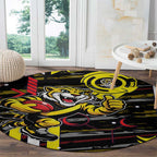 Richmond Tigers Round Carpet Mascot Cartoon Football Illustration Style