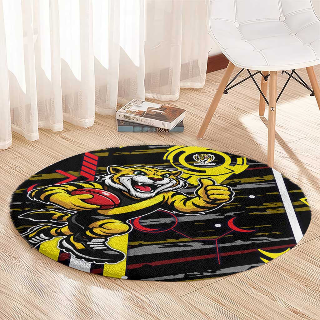 Richmond Tigers Round Carpet Mascot Cartoon Football Illustration Style