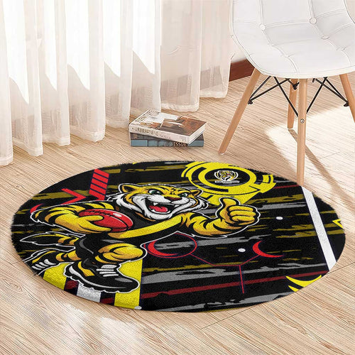 Richmond Tigers Round Carpet Mascot Cartoon Football Illustration Style