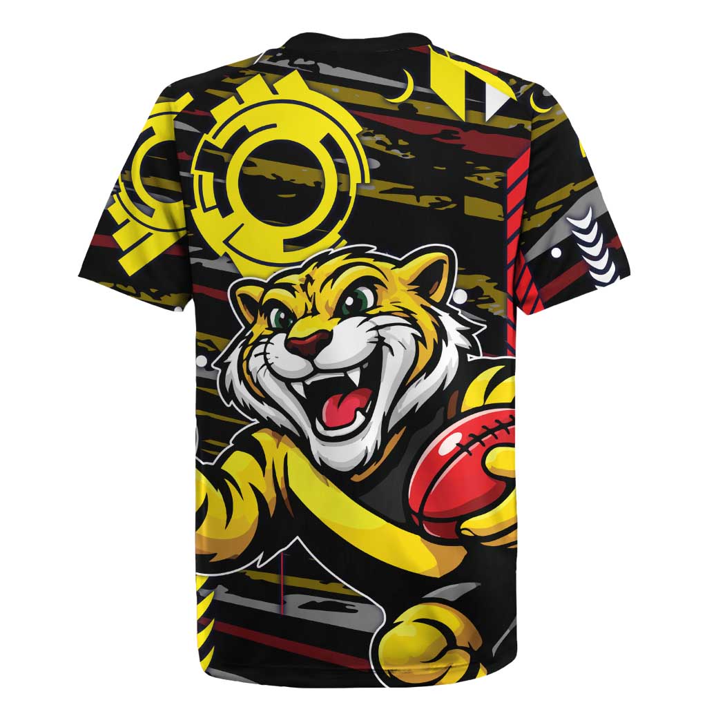 Richmond Tigers Rugby Jersey Mascot Cartoon Football Illustration Style