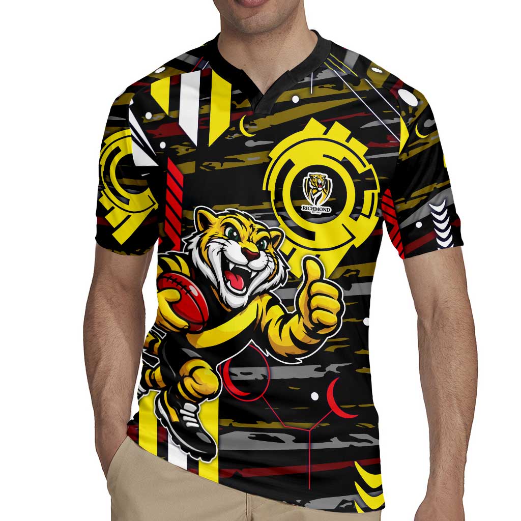 Richmond Tigers Rugby Jersey Mascot Cartoon Football Illustration Style