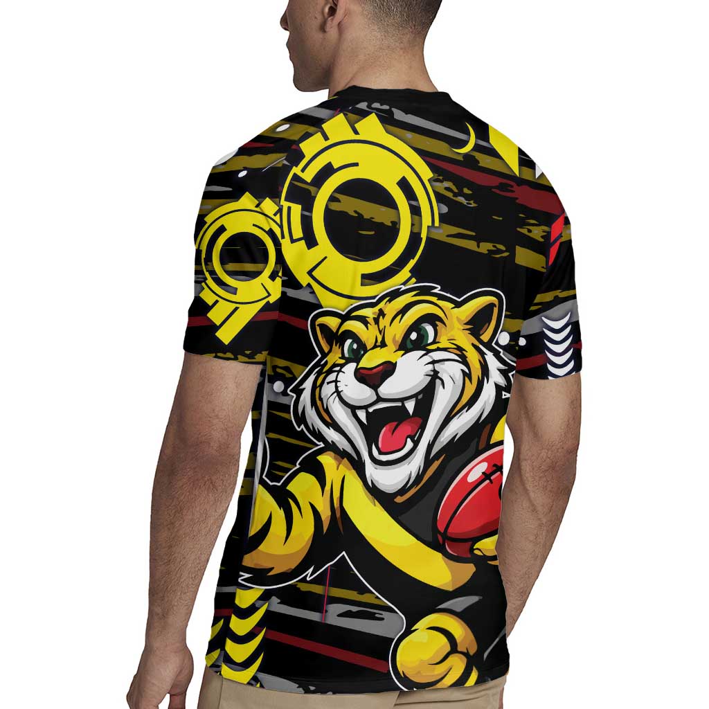 Richmond Tigers Rugby Jersey Mascot Cartoon Football Illustration Style