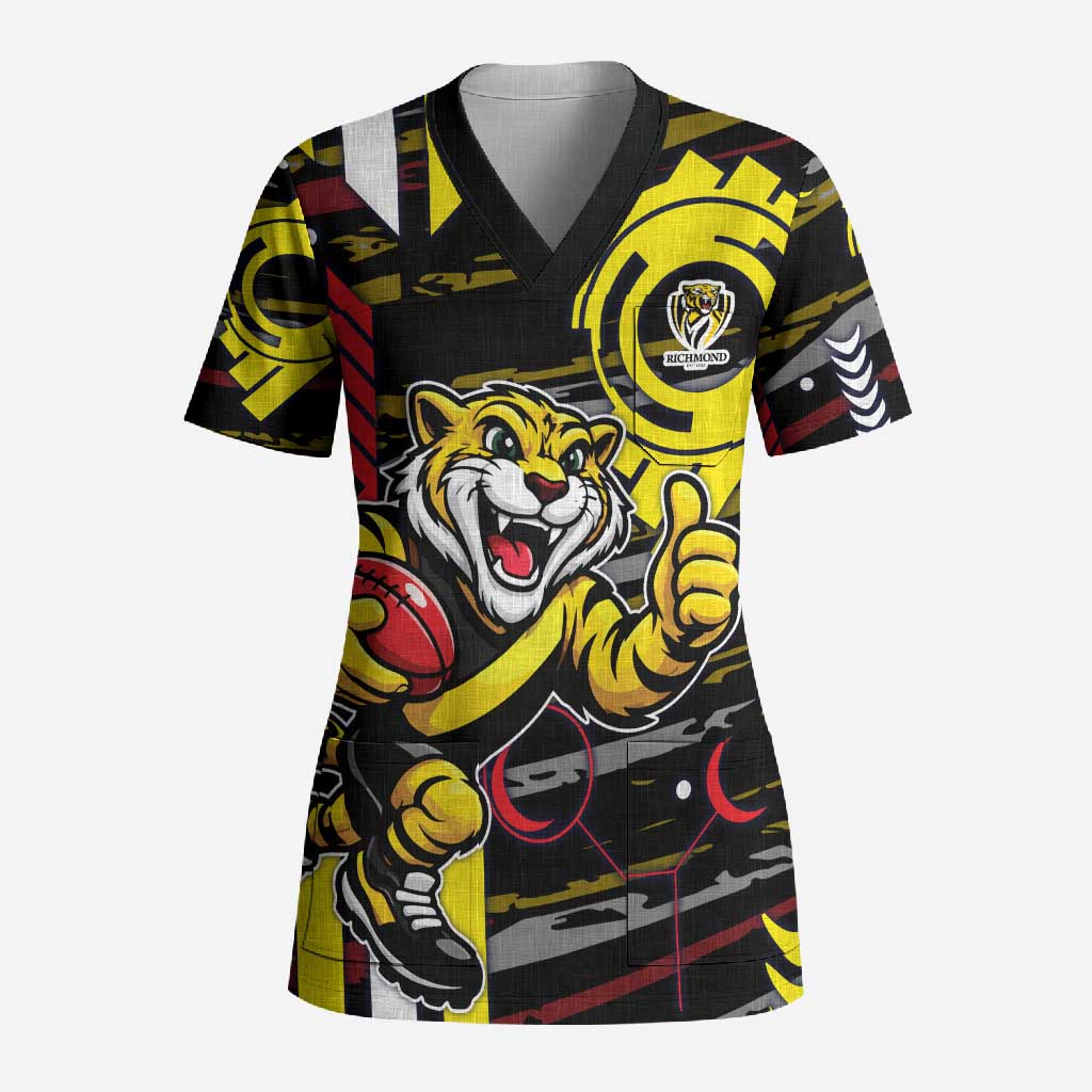 Richmond Tigers Scrub Top Mascot Cartoon Football Illustration Style