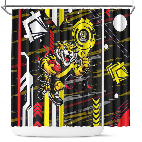 Richmond Tigers Shower Curtain Mascot Cartoon Football Illustration Style