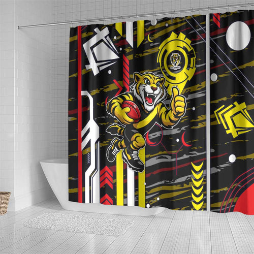 Richmond Tigers Shower Curtain Mascot Cartoon Football Illustration Style