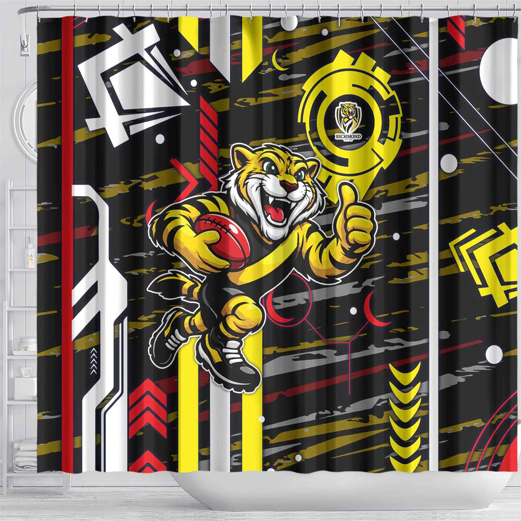 Richmond Tigers Shower Curtain Mascot Cartoon Football Illustration Style