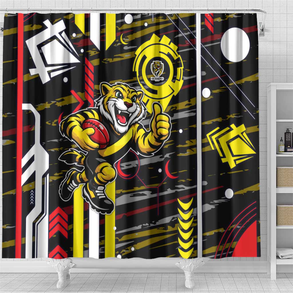 Richmond Tigers Shower Curtain Mascot Cartoon Football Illustration Style