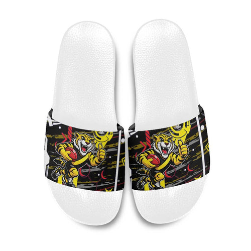 Richmond Tigers Slide Sandals Mascot Cartoon Football Illustration Style