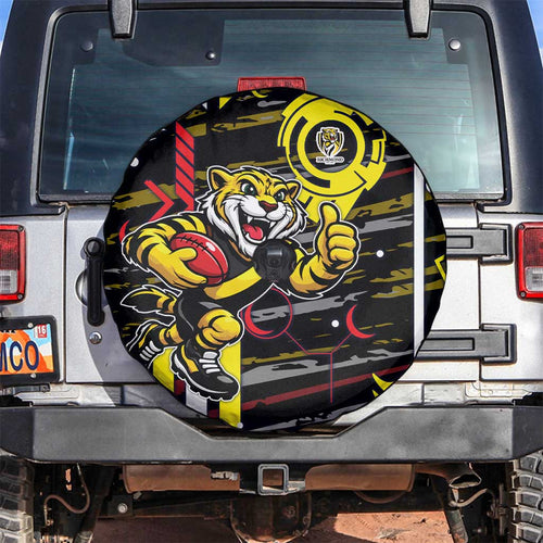 Richmond Tigers Spare Tire Cover Mascot Cartoon Football Illustration Style