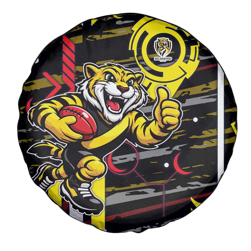 Richmond Tigers Spare Tire Cover Mascot Cartoon Football Illustration Style