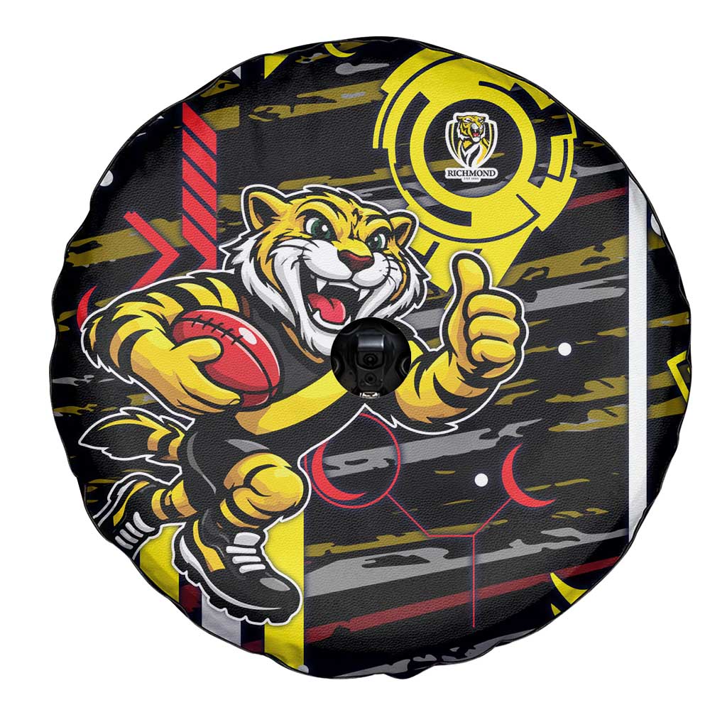 Richmond Tigers Spare Tire Cover Mascot Cartoon Football Illustration Style