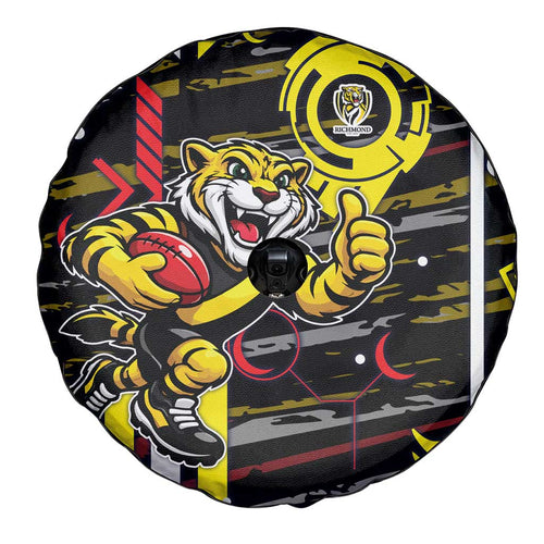 Richmond Tigers Spare Tire Cover Mascot Cartoon Football Illustration Style