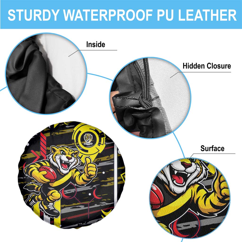 Richmond Tigers Spare Tire Cover Mascot Cartoon Football Illustration Style
