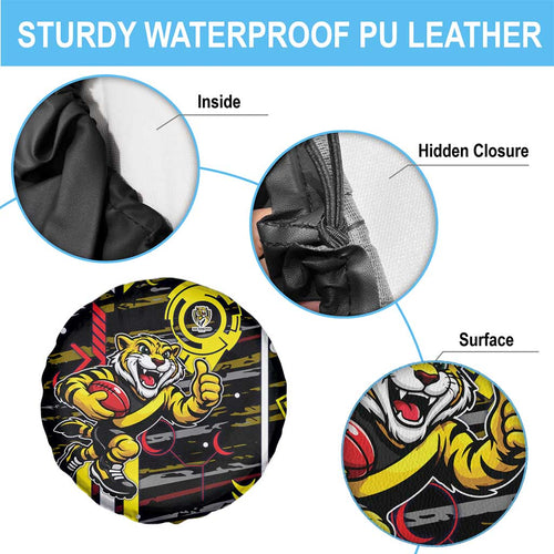 Richmond Tigers Spare Tire Cover Mascot Cartoon Football Illustration Style