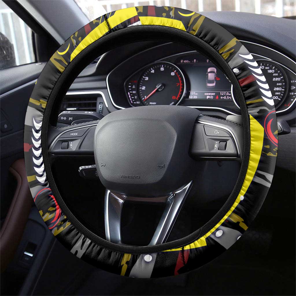 Richmond Tigers Steering Wheel Cover Mascot Cartoon Football Illustration Style