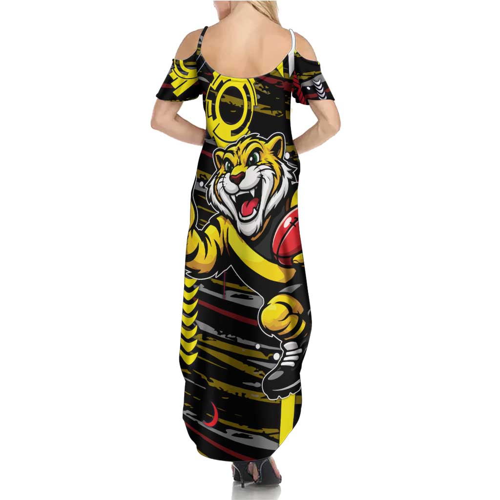 Richmond Tigers Summer Maxi Dress Mascot Cartoon Football Illustration Style