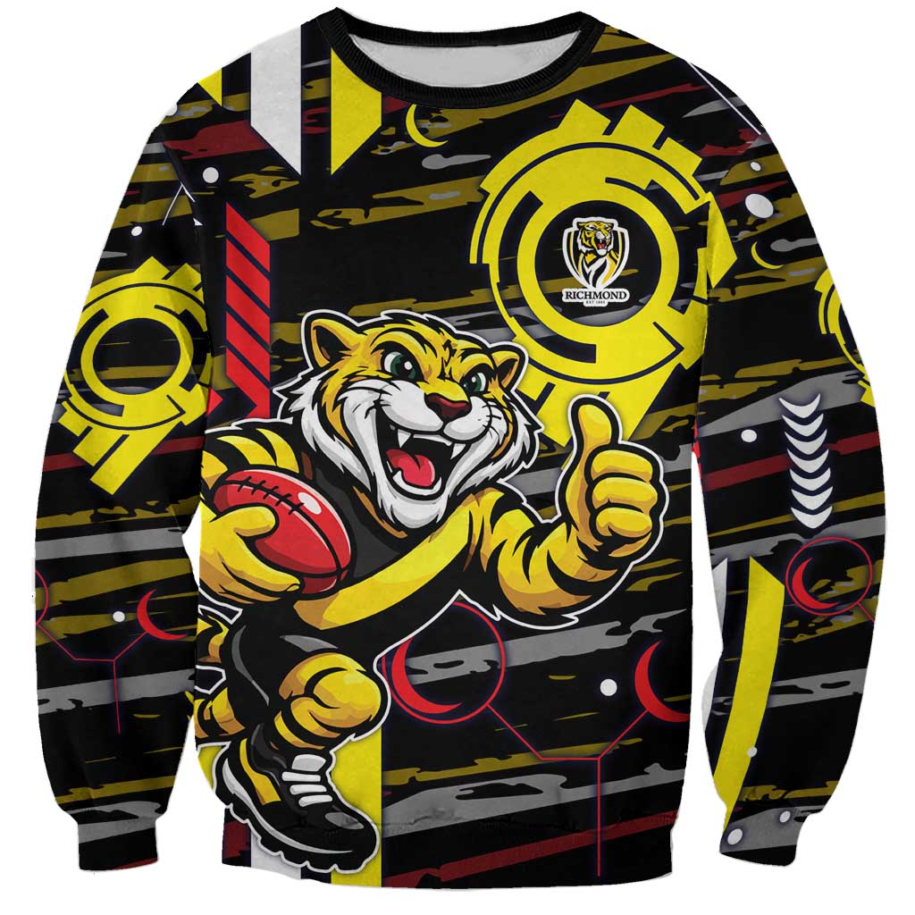 Richmond Tigers Sweatshirt Mascot Cartoon Football Illustration Style