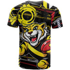 Richmond Tigers T Shirt Mascot Cartoon Football Illustration Style