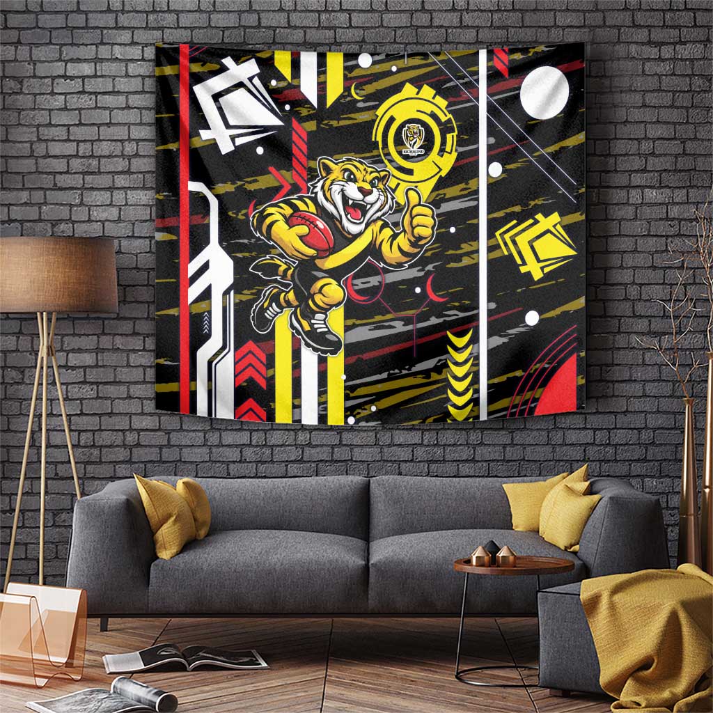 Richmond Tigers Tapestry Mascot Cartoon Football Illustration Style