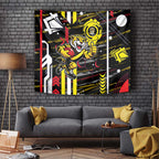 Richmond Tigers Tapestry Mascot Cartoon Football Illustration Style