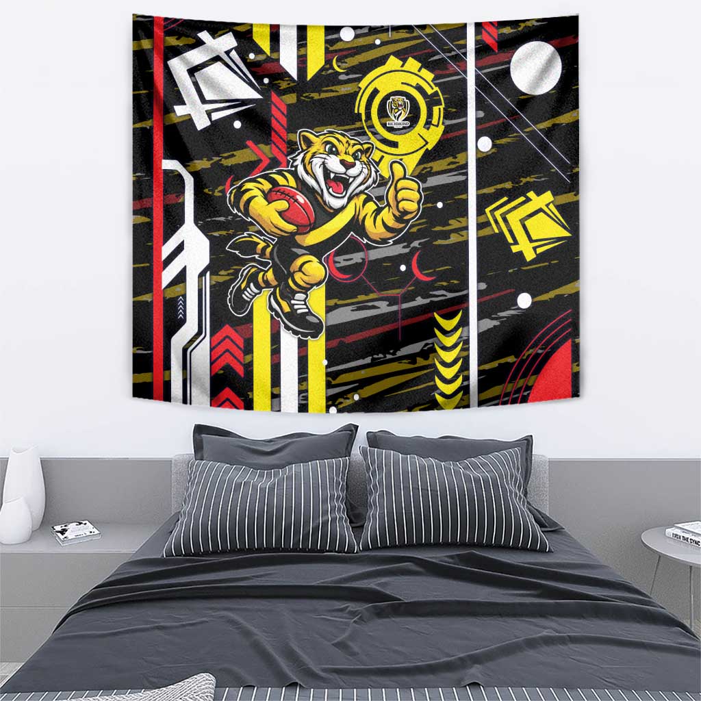 Richmond Tigers Tapestry Mascot Cartoon Football Illustration Style