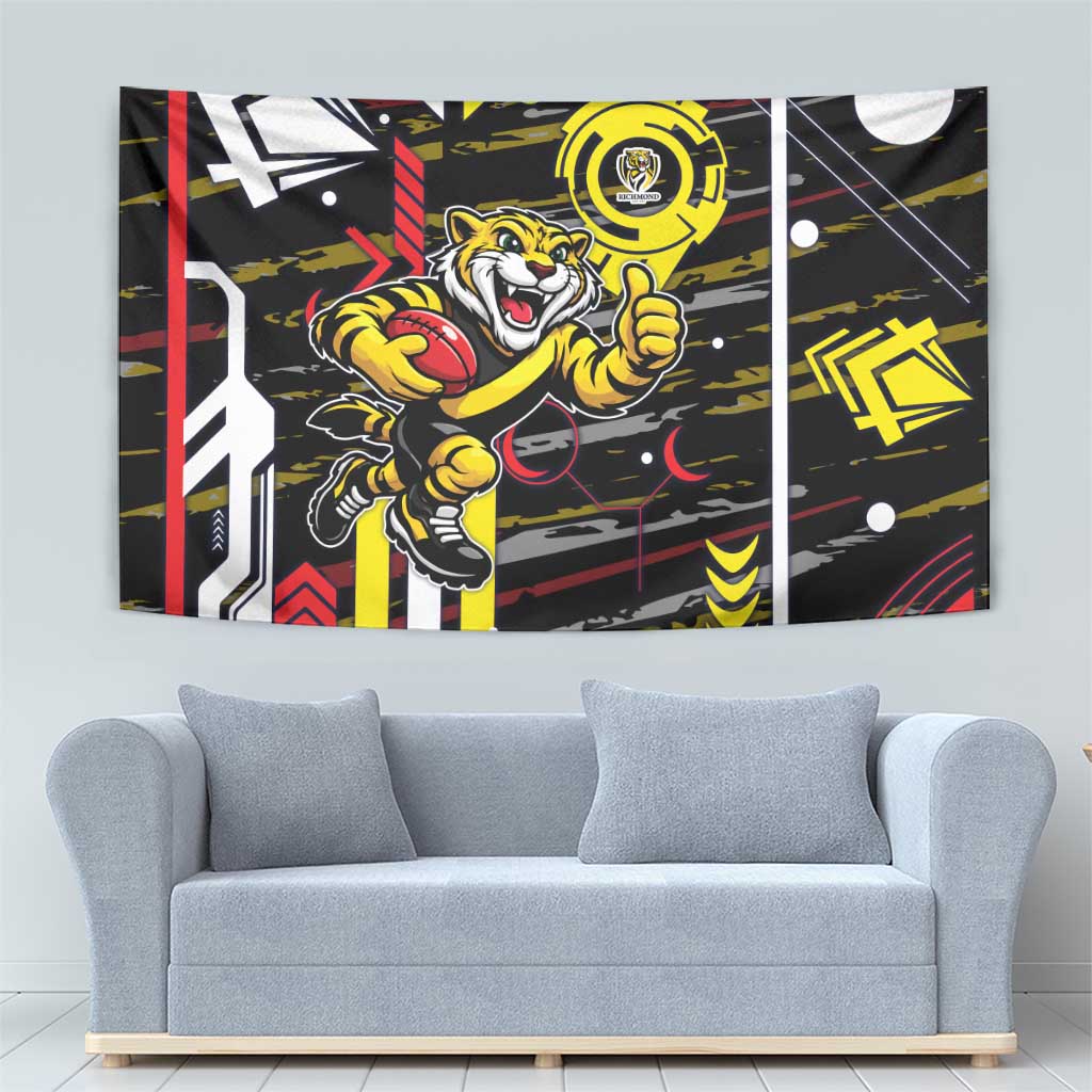 Richmond Tigers Tapestry Mascot Cartoon Football Illustration Style