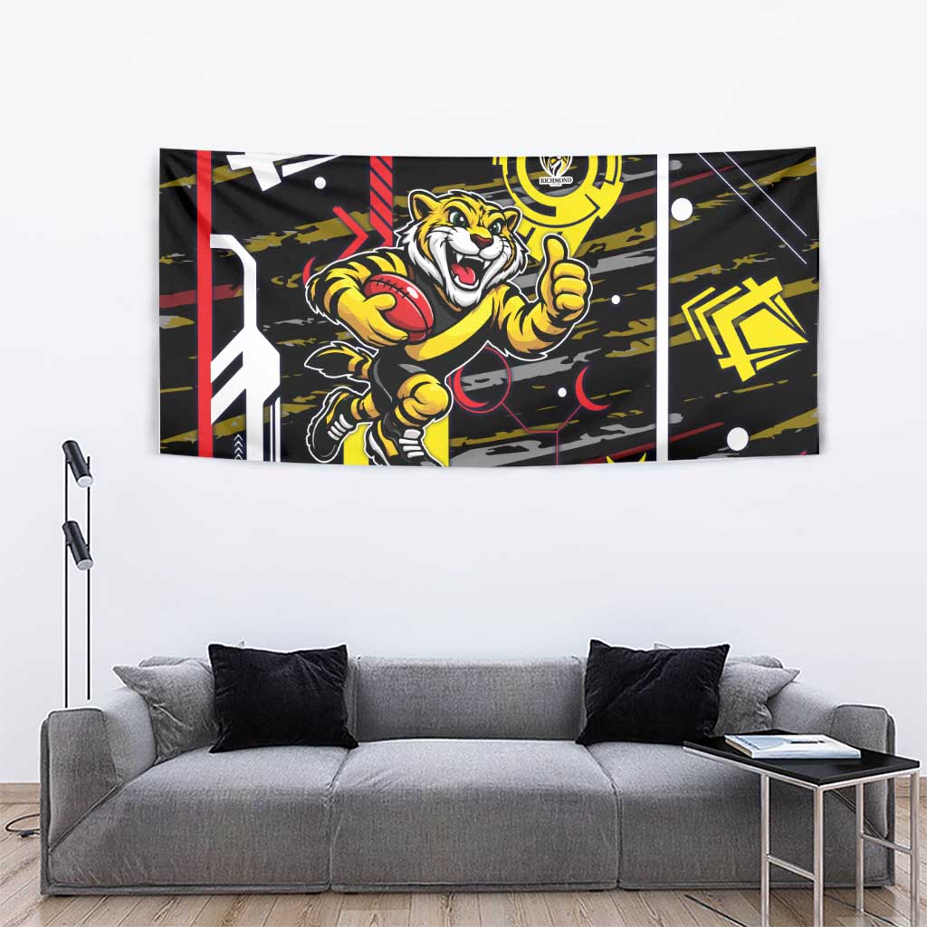 Richmond Tigers Tapestry Mascot Cartoon Football Illustration Style