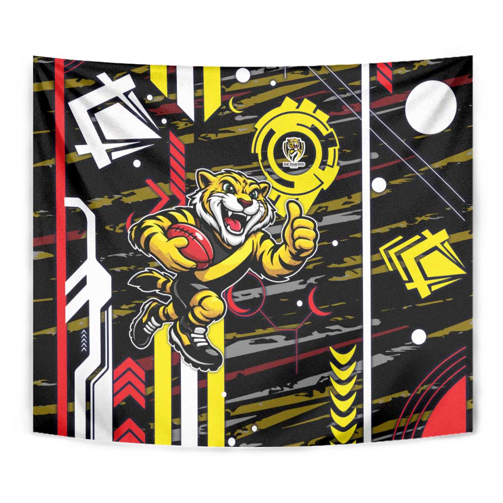 Richmond Tigers Tapestry Mascot Cartoon Football Illustration Style