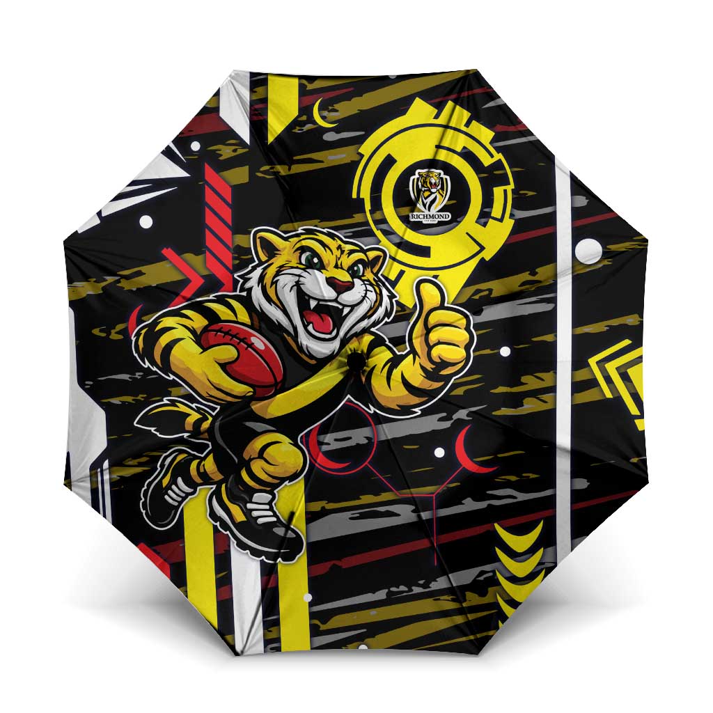 Richmond Tigers Umbrella Mascot Cartoon Football Illustration Style