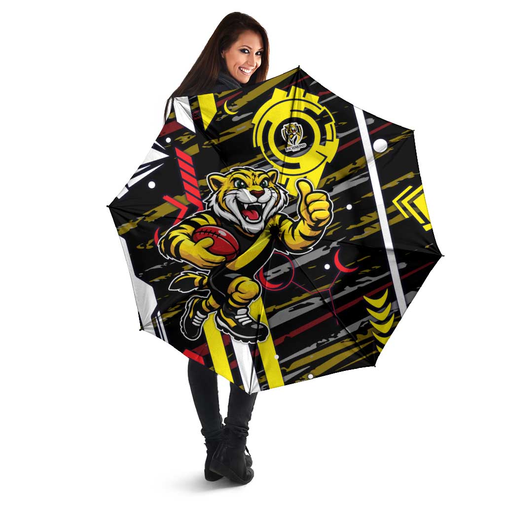 Richmond Tigers Umbrella Mascot Cartoon Football Illustration Style