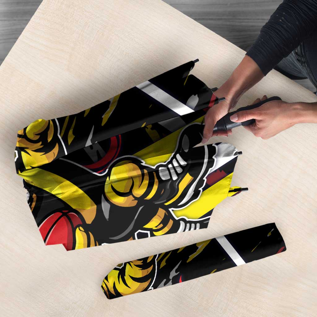 Richmond Tigers Umbrella Mascot Cartoon Football Illustration Style