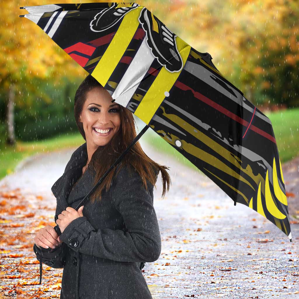 Richmond Tigers Umbrella Mascot Cartoon Football Illustration Style