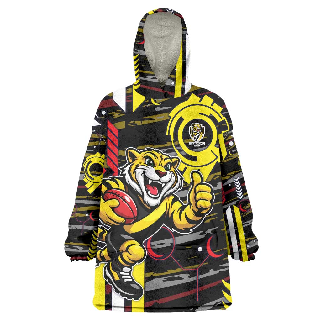 Richmond Tigers Wearable Blanket Hoodie Mascot Cartoon Football Illustration Style