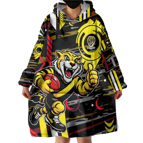 Richmond Tigers Wearable Blanket Hoodie Mascot Cartoon Football Illustration Style