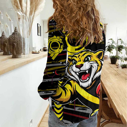 Richmond Tigers Women Casual Shirt Mascot Cartoon Football Illustration Style