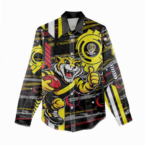 Richmond Tigers Women Casual Shirt Mascot Cartoon Football Illustration Style
