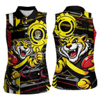 Richmond Tigers Women Sleeveless Polo Shirt Mascot Cartoon Football Illustration Style