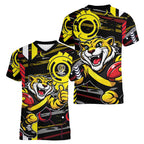 Richmond Tigers Women V-Neck T-Shirt Mascot Cartoon Football Illustration Style