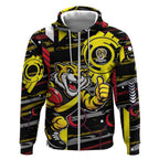 Richmond Tigers Zip Hoodie Mascot Cartoon Football Illustration Style