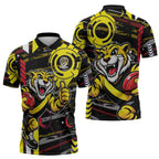 Richmond Tigers Zipper Polo Shirt Mascot Cartoon Football Illustration Style