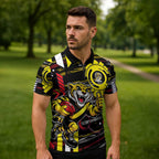 Richmond Tigers Zipper Polo Shirt Mascot Cartoon Football Illustration Style