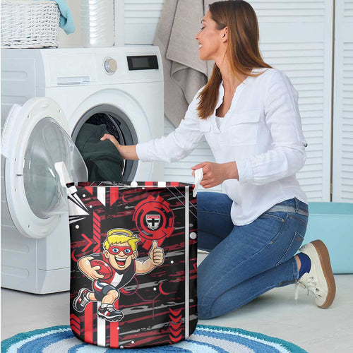 St Kilda Saints Laundry Basket Mascot Cartoon Football Illustration Style