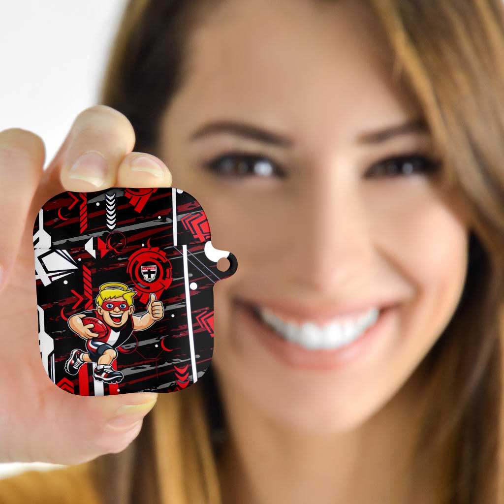 St Kilda Saints AirPods Case Mascot Cartoon Football Illustration Style