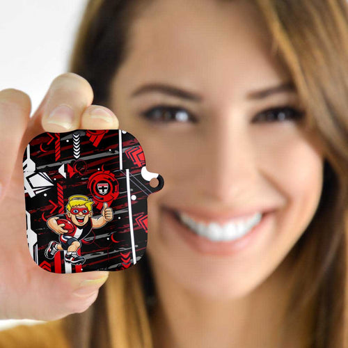St Kilda Saints AirPods Case Mascot Cartoon Football Illustration Style